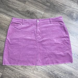 Purple velvet jean skirt